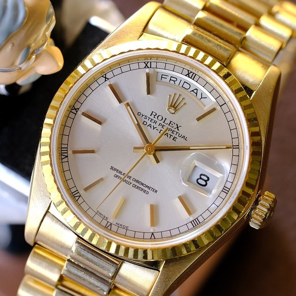 Rolex Day Date 18K Factory Silver Dial 36mm Watch - Picture 2 of 8